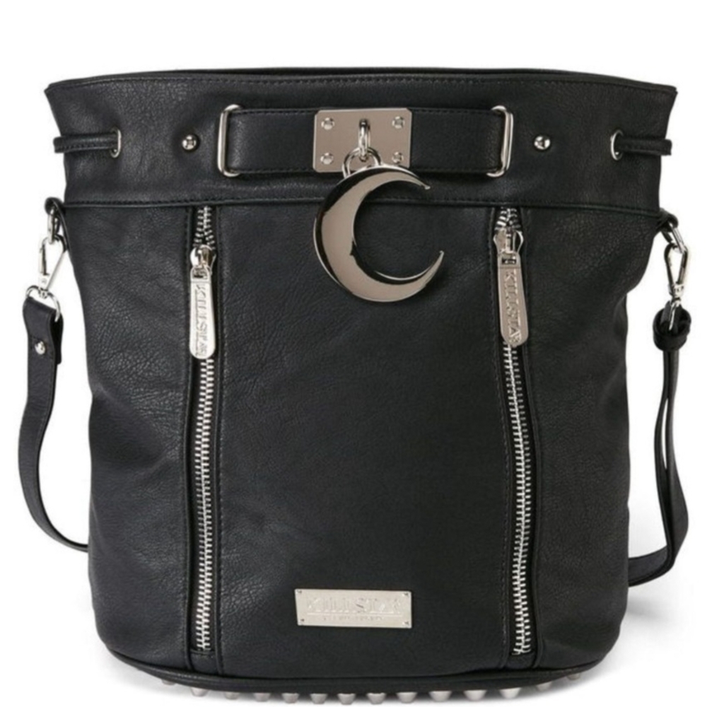 RARE KILLSTAR - Eternal Eclipse Black Crossed Body Vegan Leather Bag